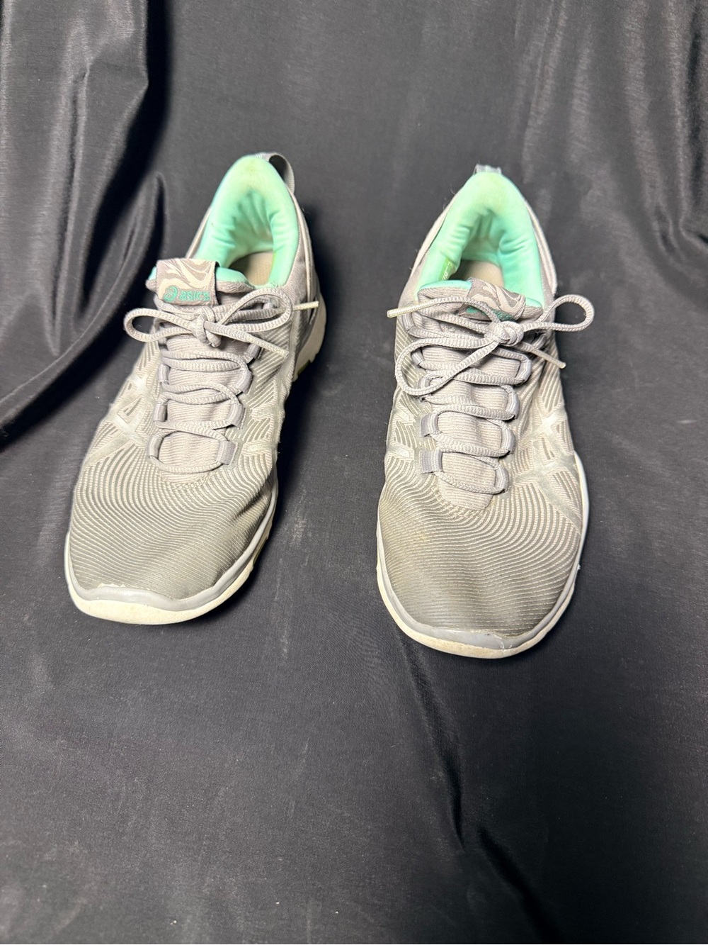 Asics Women's Gray Athletic Gel Training shoes with Mint Lining